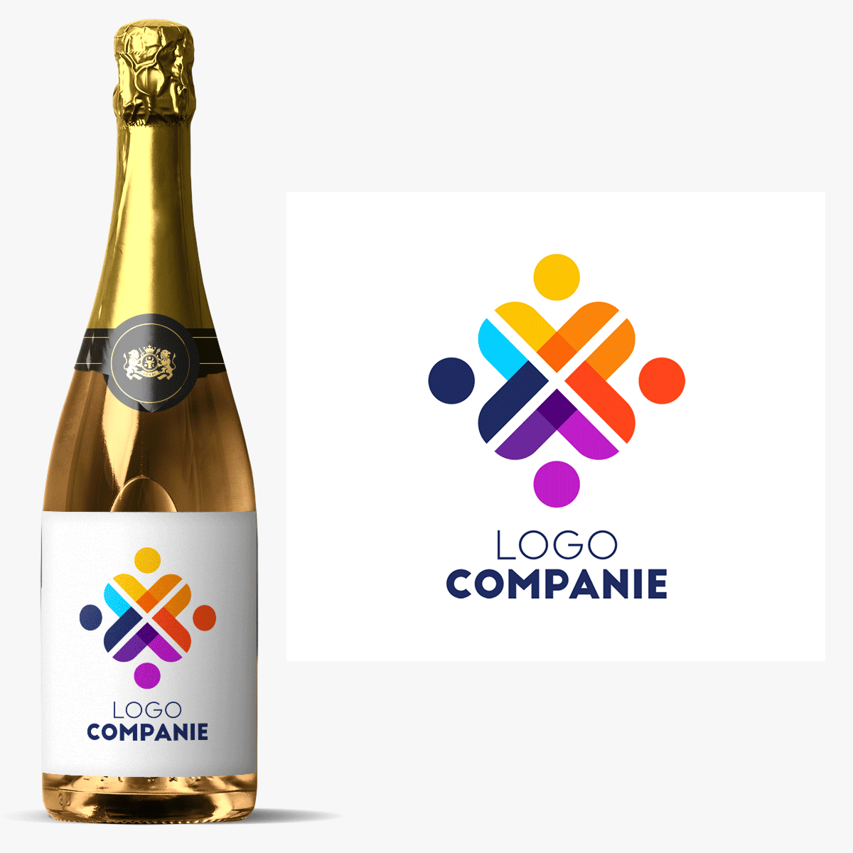 Vin spumant personalizat cu logo