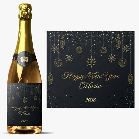 Vin spumant personalizat cu mesaj - Happy New Year!