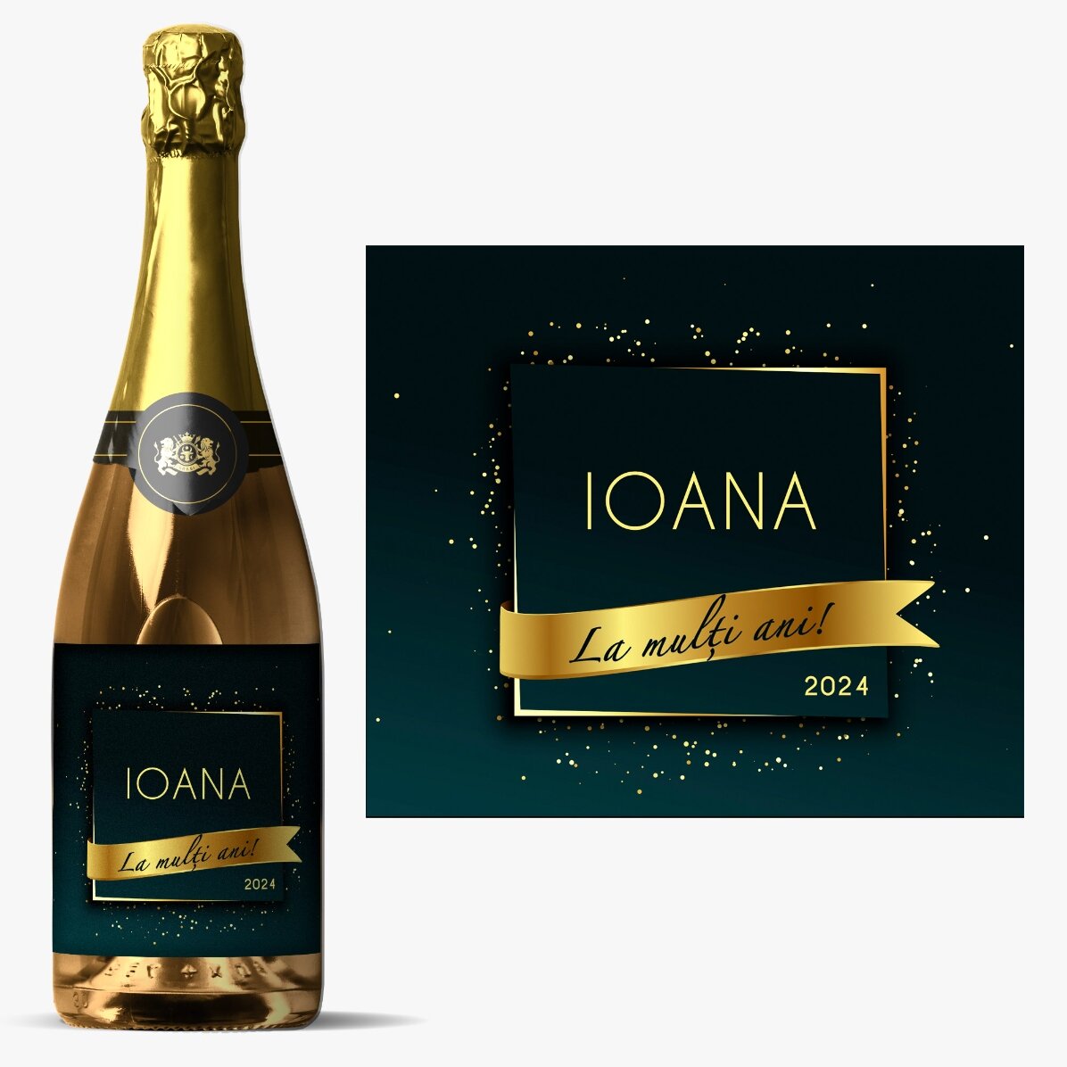 Vin spumant personalizat cu nume - Gold