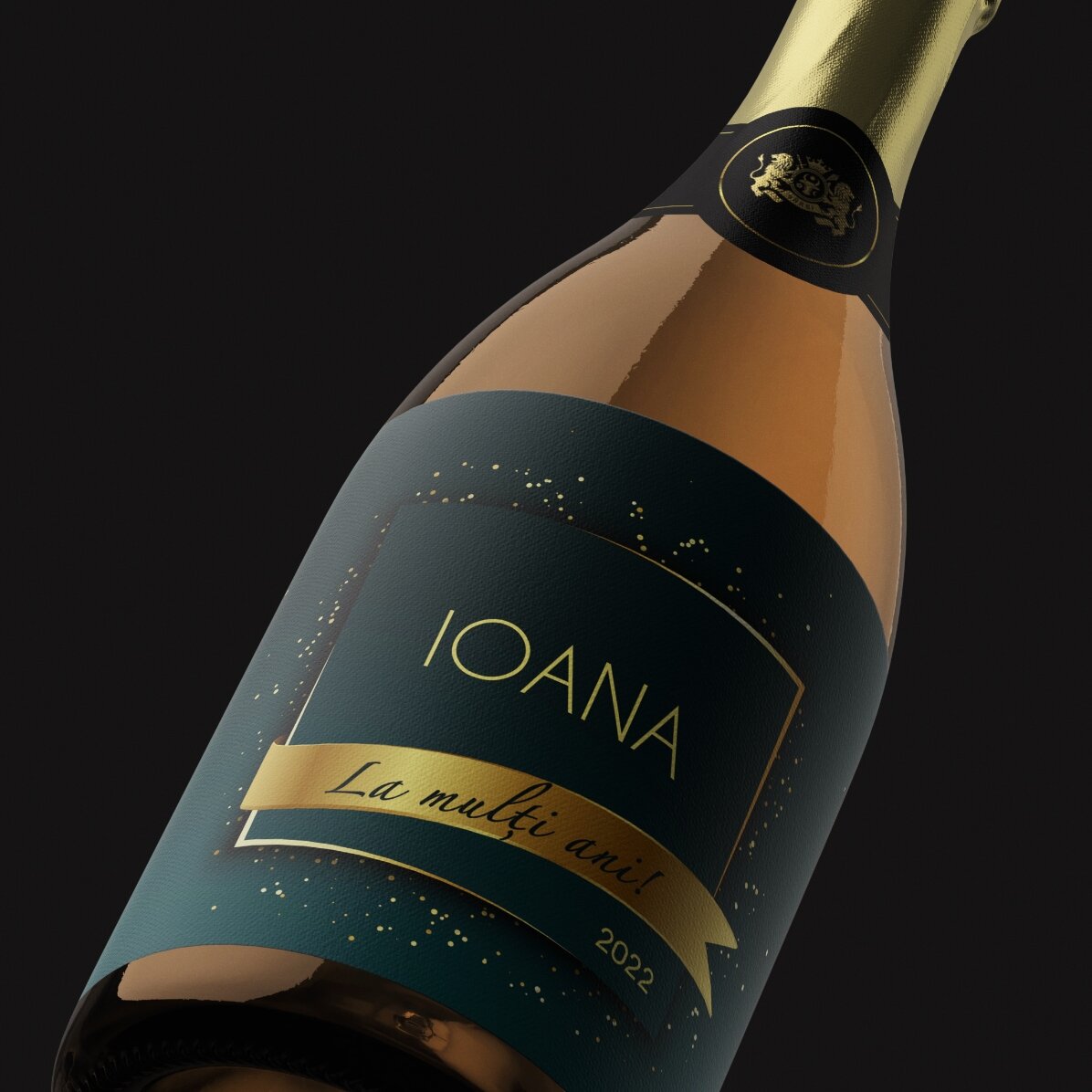 Vin spumant personalizat cu nume - Gold