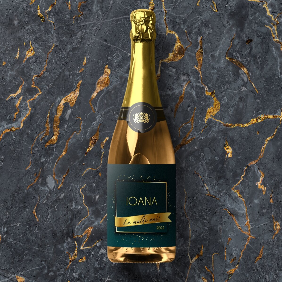 Vin spumant personalizat cu nume - Gold
