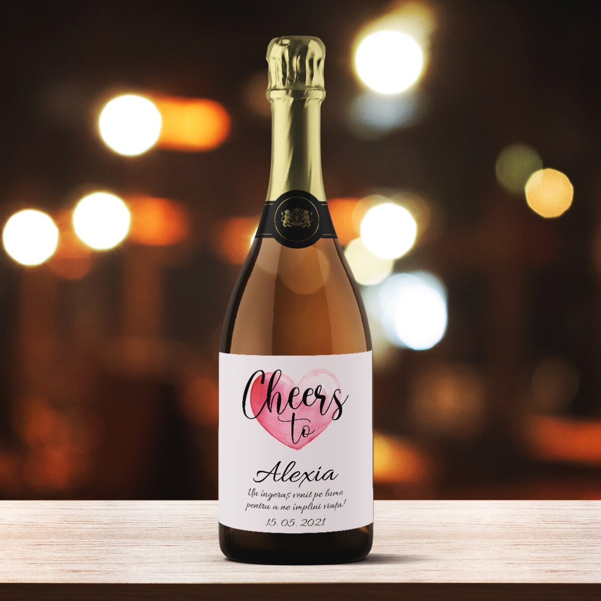 Vin spumant personalizat cu text - Cheers to...