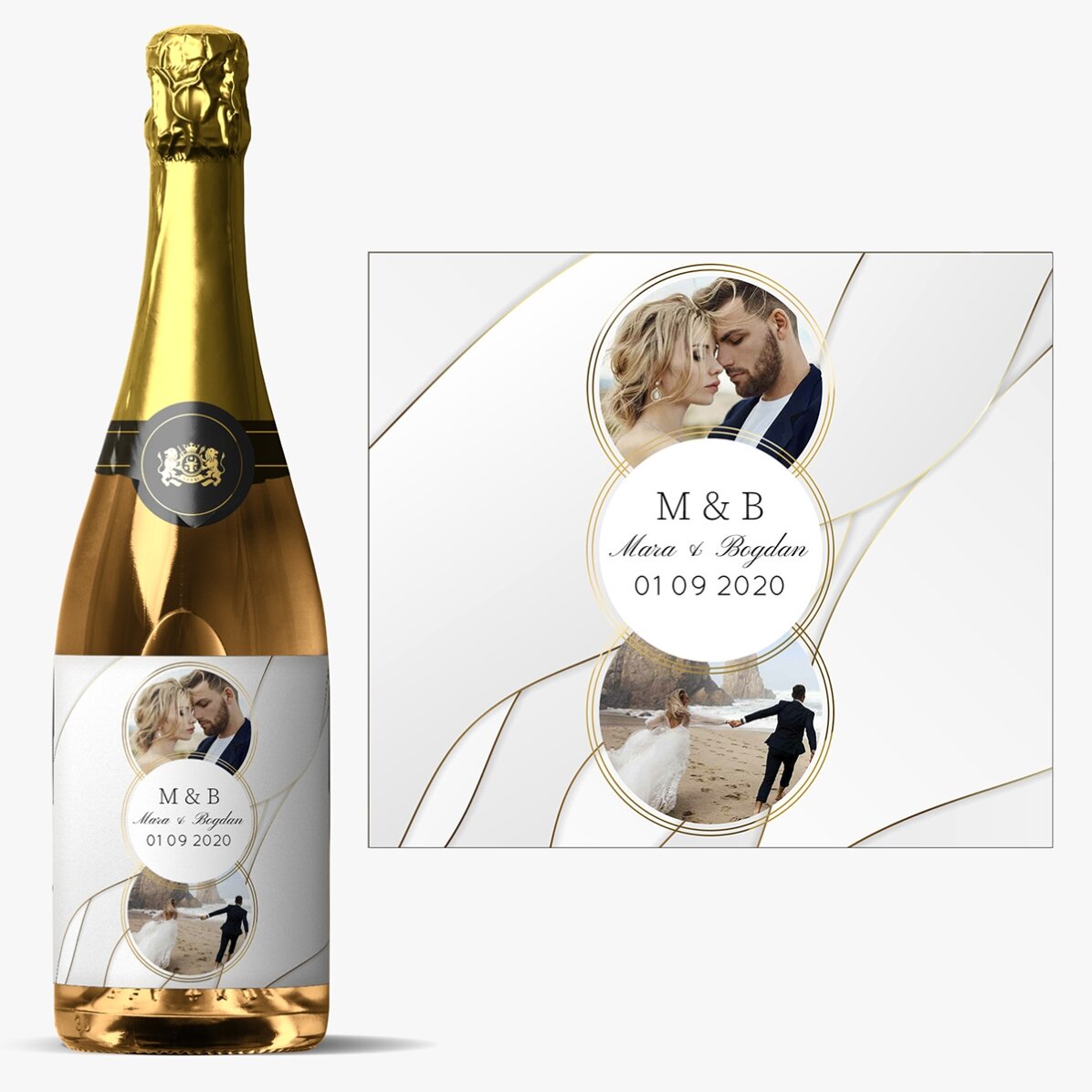Vin spumant personalizat cu poză și text - Together