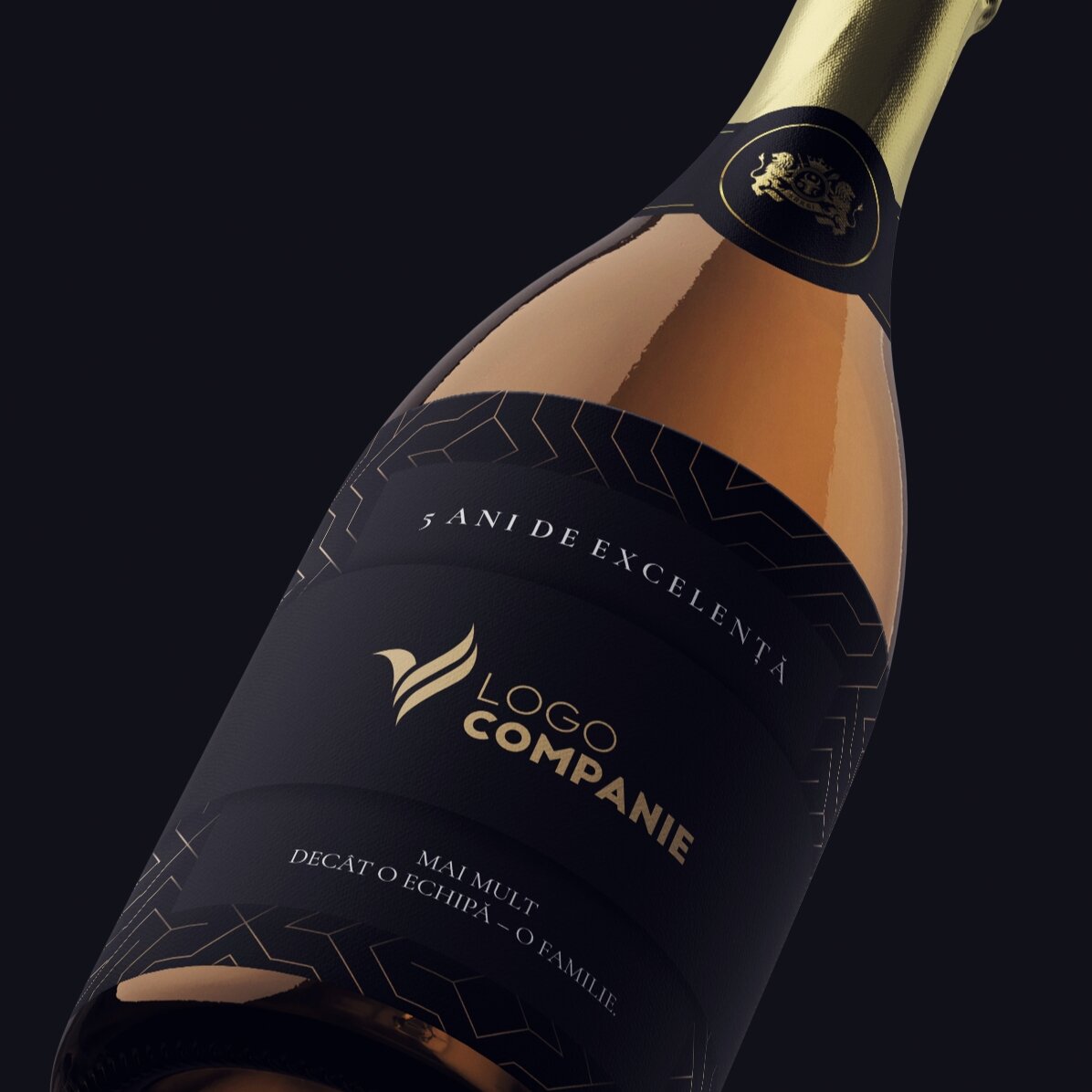 Vin spumant personalizat cu text - Aniversare brand 