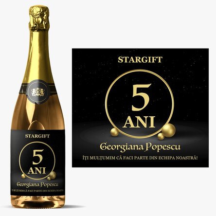 Vin spumant personalizat cu text - Aniversare companie