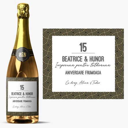 Vin spumant personalizat cu text - Art deco