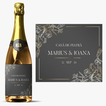 Vin spumant personalizat cu text - Casă de piatră