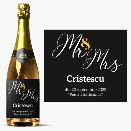 Vin spumant personalizat cu text - Celebrating life