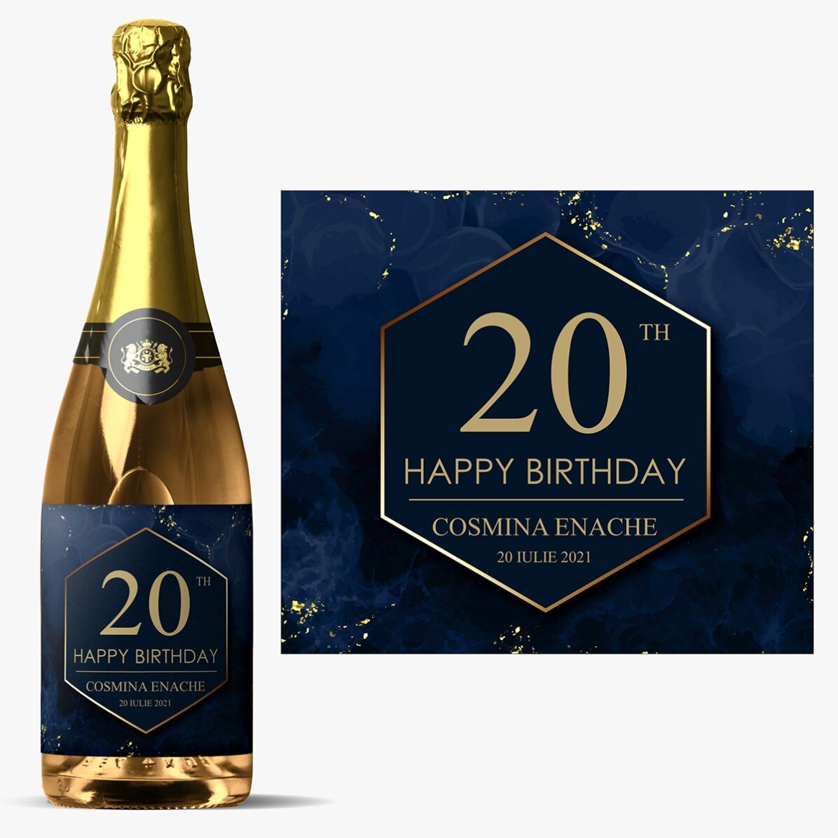 Vin spumant personalizat cu text - Cheers to your birthday