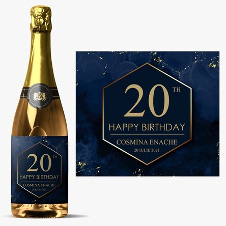 Vin spumant personalizat cu text - Cheers to your birthday