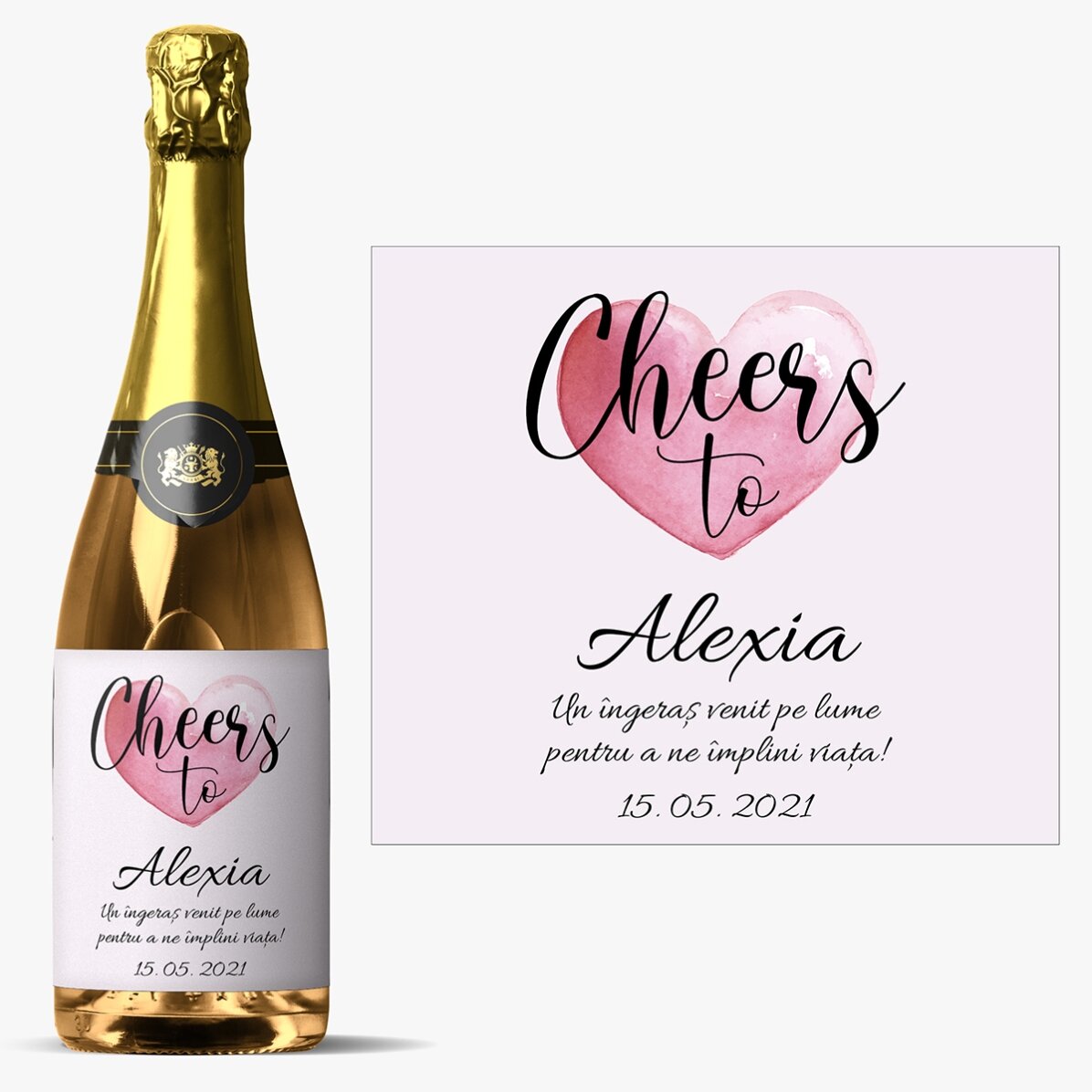 Vin spumant personalizat cu text - Cheers to...