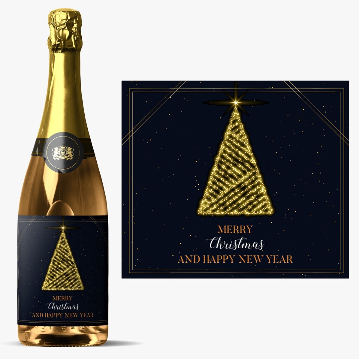 Vin spumant personalizat cu text - Christmas Tree