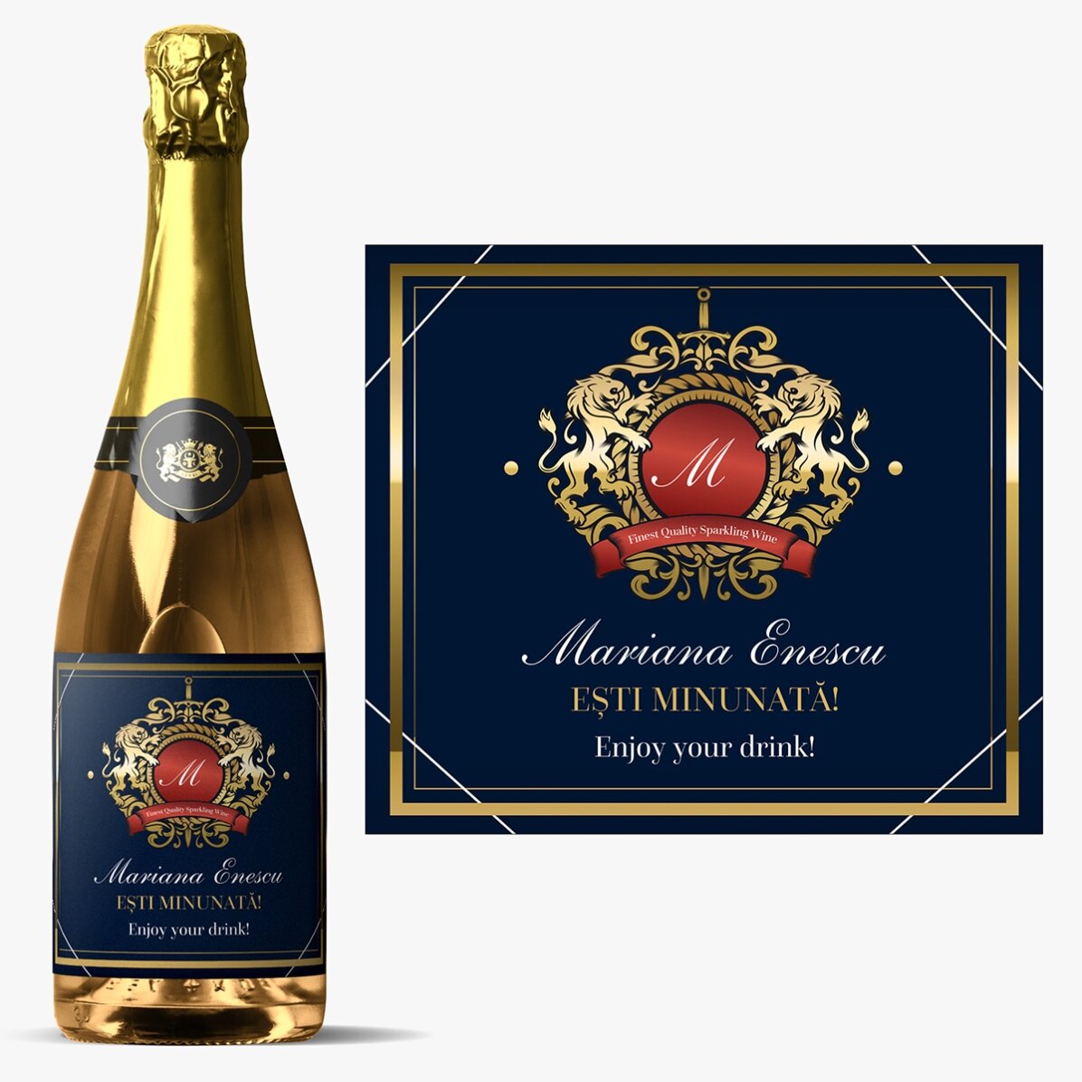 Vin spumant personalizat cu text - Heraldry
