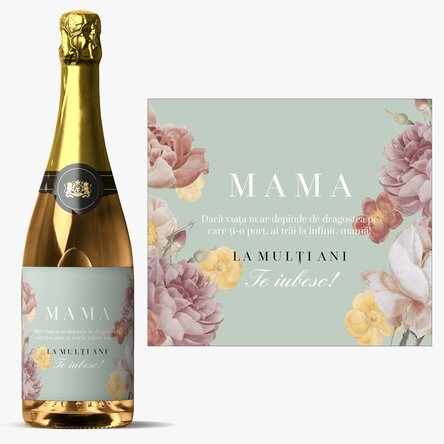 Vin spumant personalizat cu text - Mamă dragă