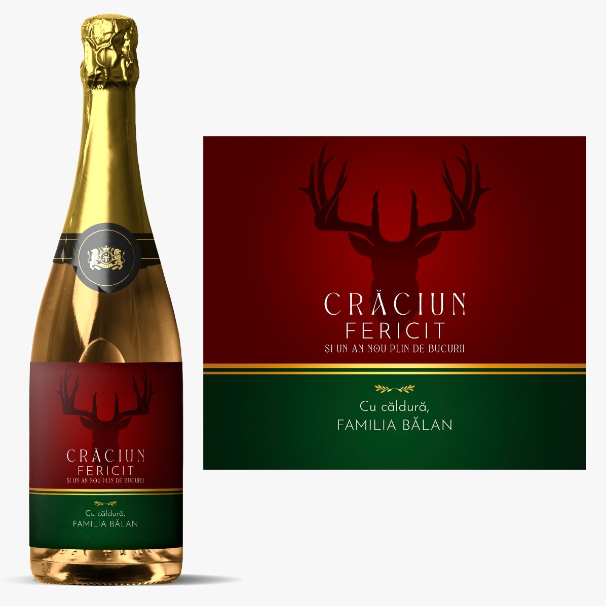 Vin spumant personalizat cu text - Sărbători de iarnă
