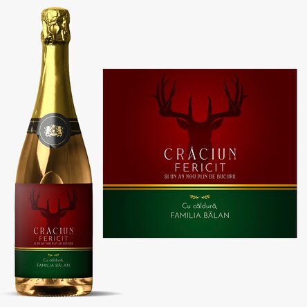 Vin spumant personalizat cu text - Sărbători de iarnă