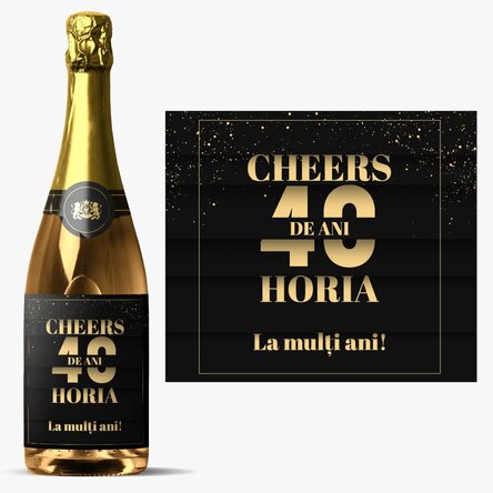 Vin spumant personalizat cu text zi de naștere - Cheers to you